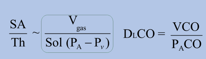 <p>-DLCO assesses the ability of alveoli to transfer CO</p><p>-VCO calculated by comparing what amount of CO a patient inhales vs exhales</p><p>-PaCO is alveolar pressure of CO, which can be calculated based on CO content of expired air</p>