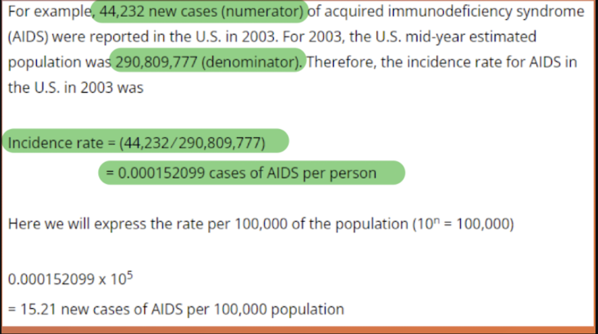<ul><li><p>Describe how quickly disease occurs in a population → DISEASE RISK</p></li><li><p>Can utilize to monitor intervention effectiveness</p><ul><li><p>Denominator people MUST have potential to move to the numerator</p></li></ul></li></ul><p></p>