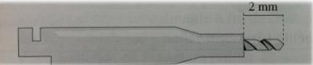 <p>4mm pin, drill can only penetrate 2mm. (For 2-2-2 rule)</p>