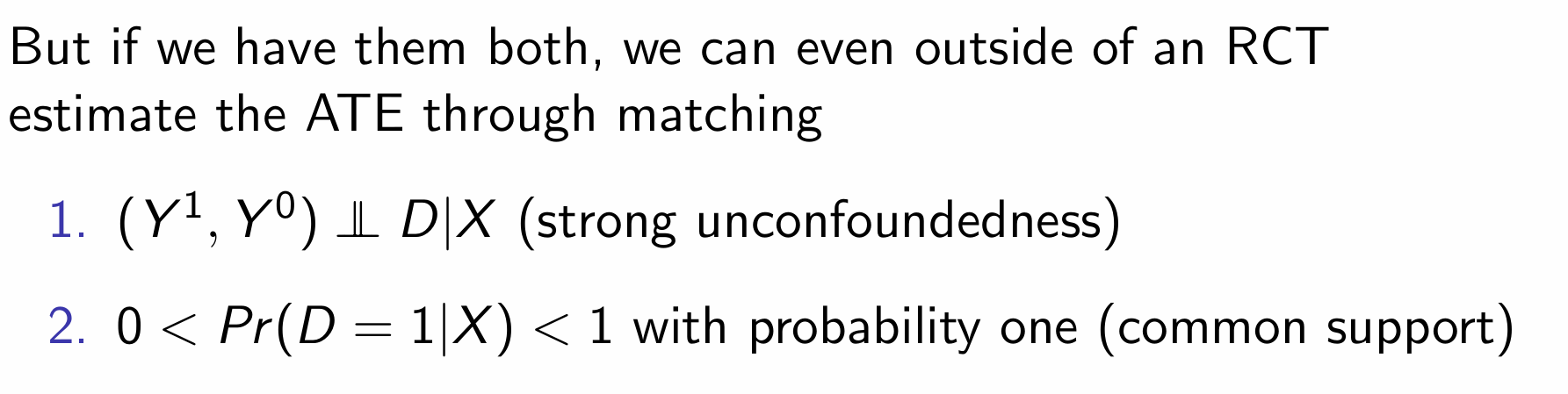 <p>How can we use common support to estimate ATE?</p>