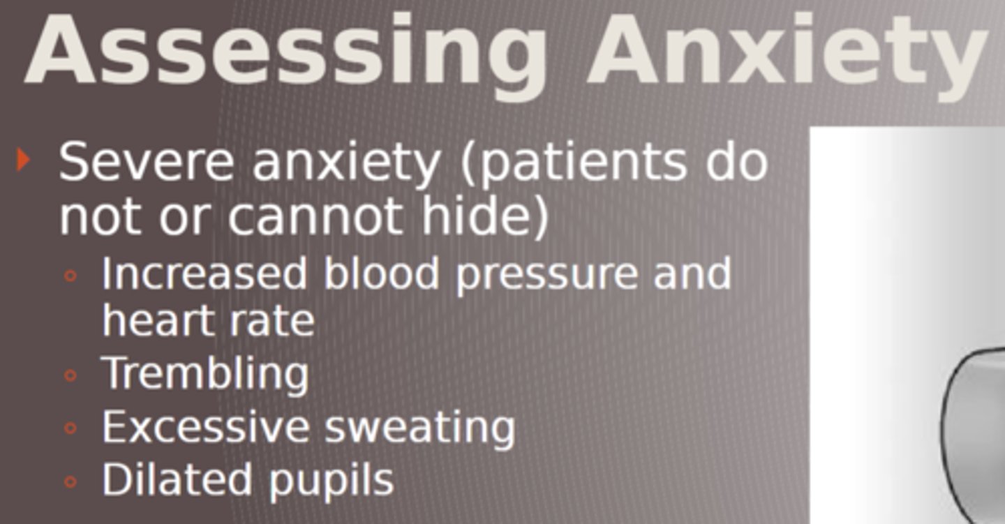 <p>• All of the above (dilated pupils, increase in BP, increase in HR, excessive sweating)</p>
