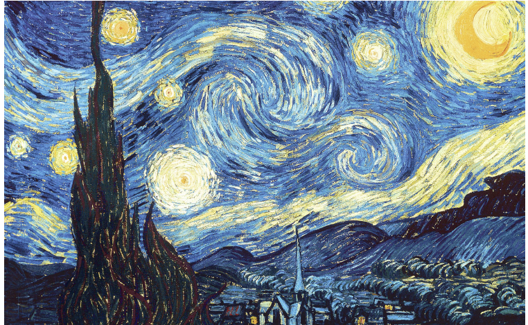 <p>Describe the texture of the painting below</p>