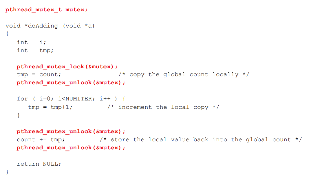 A locking mechanism (mutual exclusion). Can lock and unlock, for single thread access at a time. 
