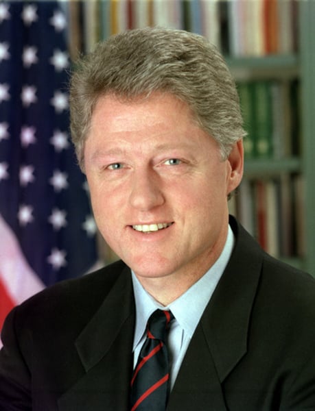 <p>1993-2001 Democrat<br>NAFTA; Lewinsky scandal and impreachment</p>