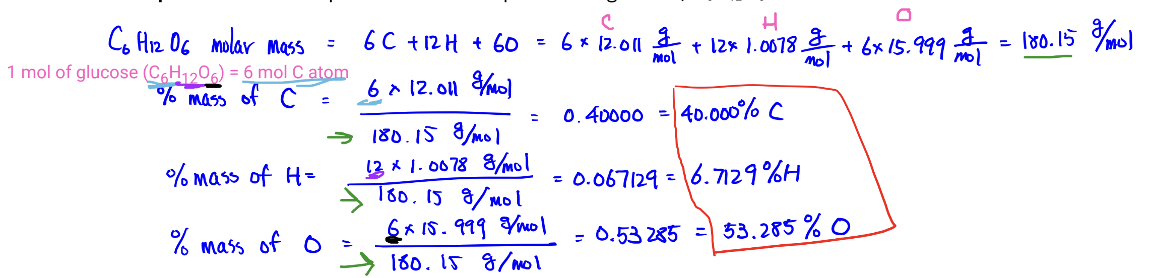 <p>(mass of element in a compound)/(mass of a molecule)</p>