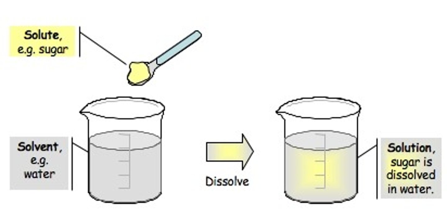 <p>A mixture in which substances are evenly distributed throughout the mixture</p>