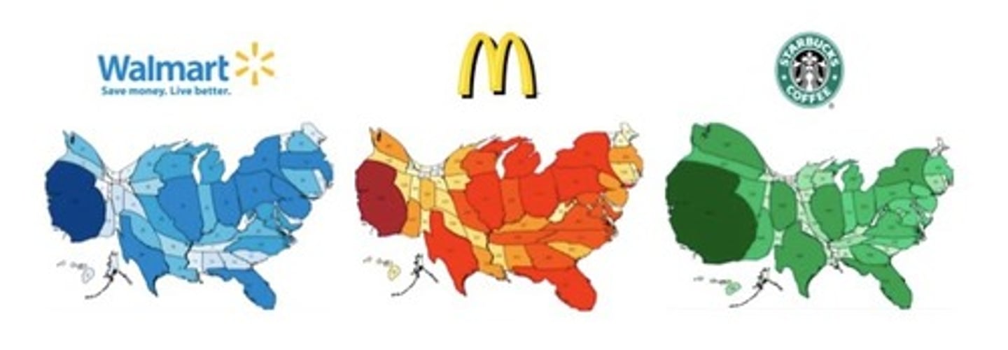 <p>A map in which the shape or size is distorted in order to demonstrate a variable such as travel, population or economic production. The larger the area the greater the value, the smaller the smaller the value.</p>