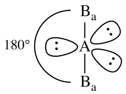 <p>2 bonds, 3 lone pairs, 180<span>°</span></p>