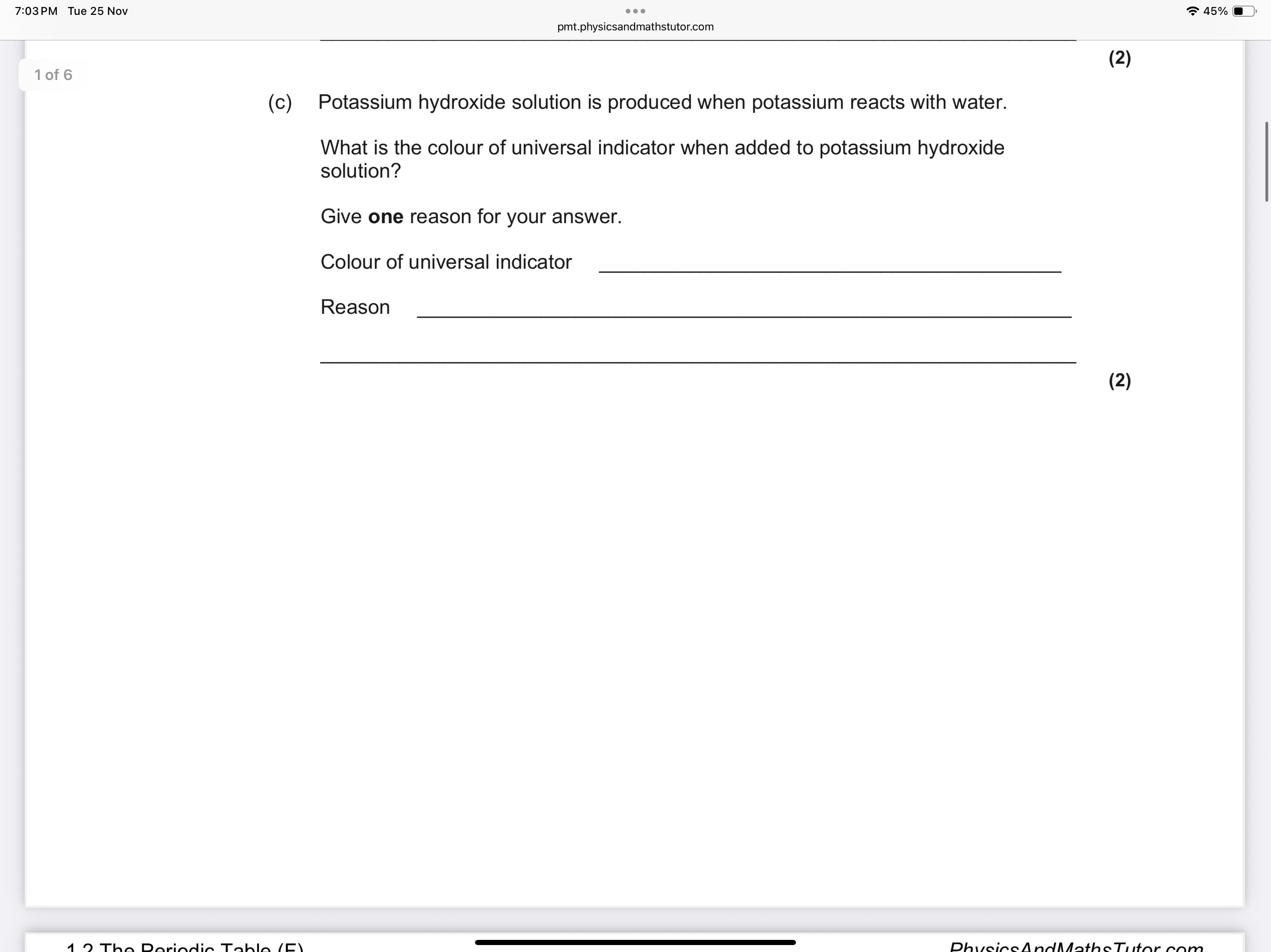 <p>Periodic table</p>