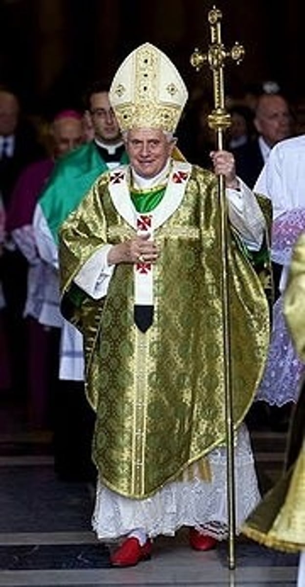 <p>staff for pope (cross on top)</p><p>represents shepherd of church</p>