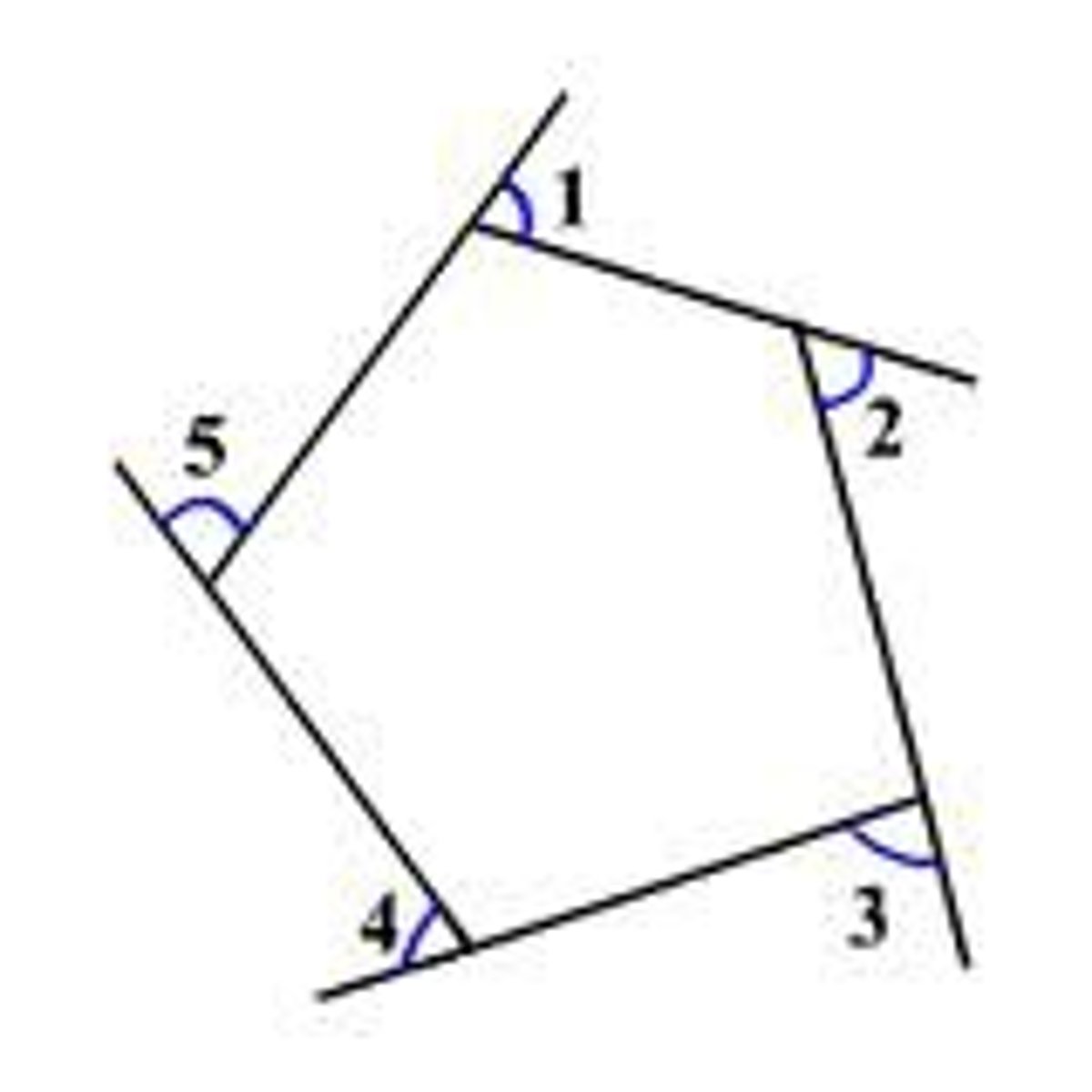 <p>a + b + c + d = 360</p><p>The sum of exterior angles of ANY polygon equal 360</p>