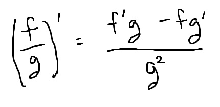 <p>works when y = f/g</p><p>works when f and g are functions of x</p>
