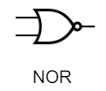 <p>Not OR</p><p>→ False if one or more inputs are false</p>
