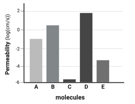 <p><span>Which molecule is likely the most charged or polar?</span></p>