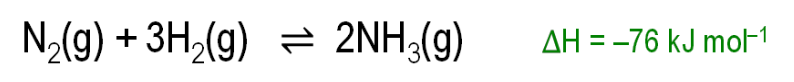 <p>Why is a low temperature good for ammonia yield?</p>