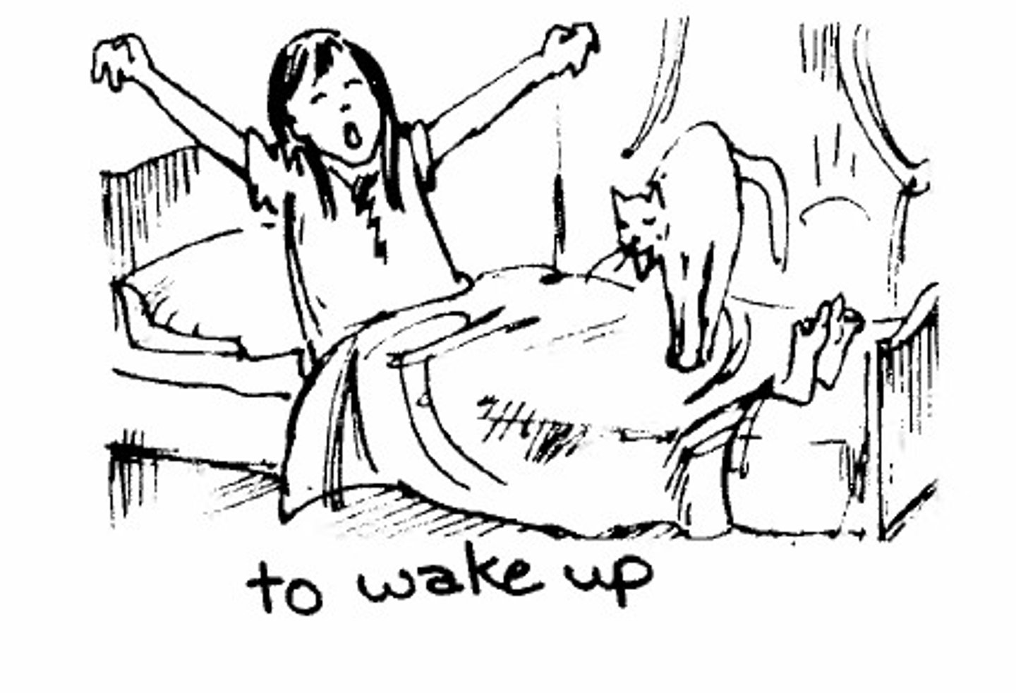 <p>to wake oneself up</p>