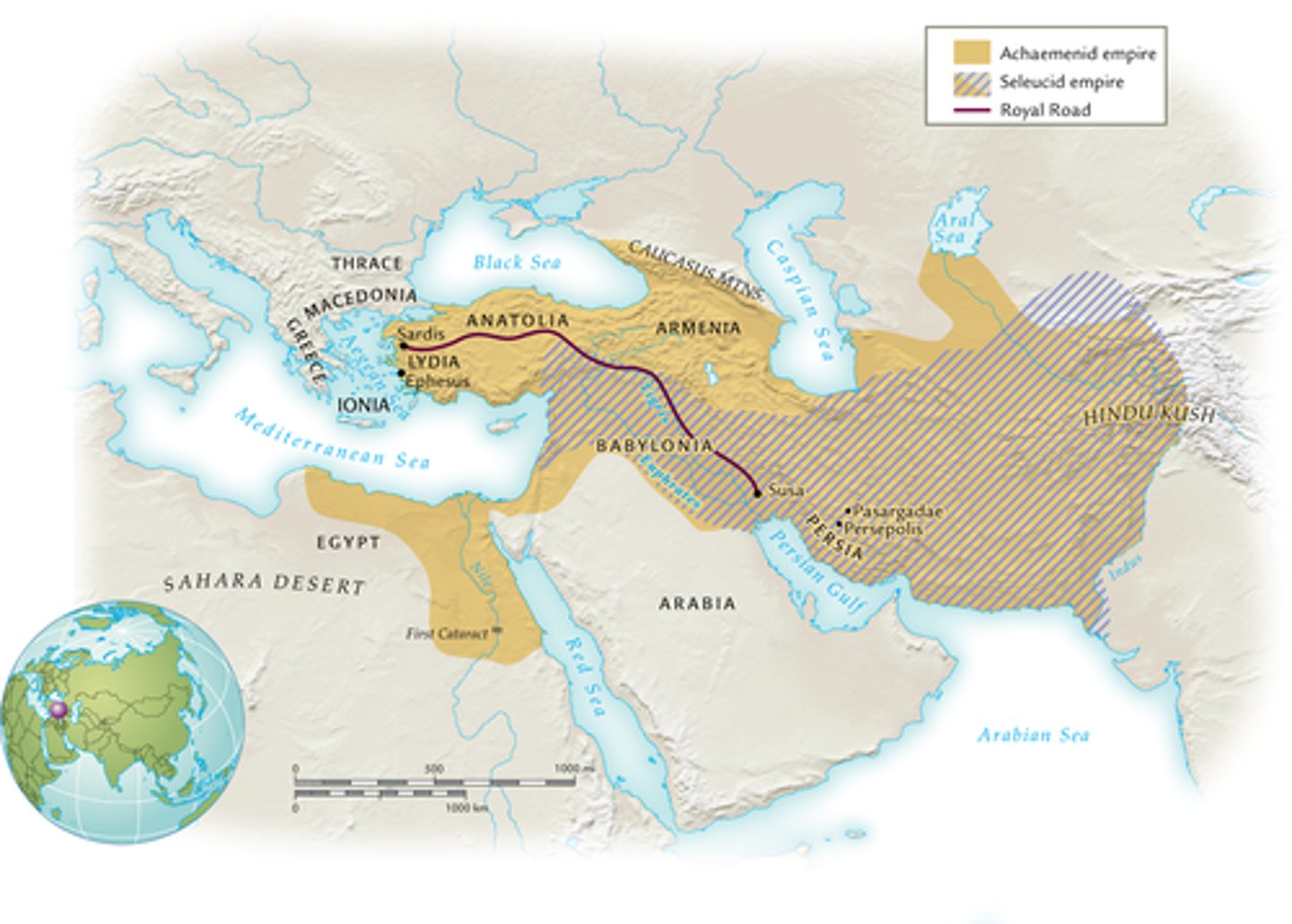 <p>A major empire that expanded in much of Southwest Asia. </p><p>Achaemenid Empire (558-330 BCE) -&gt; Seleucid Empire (323-83 BCE) -&gt; Parthian Empire (247 BCE - 224 CE) -&gt; Sassanid Empire (224-651 CE)</p>