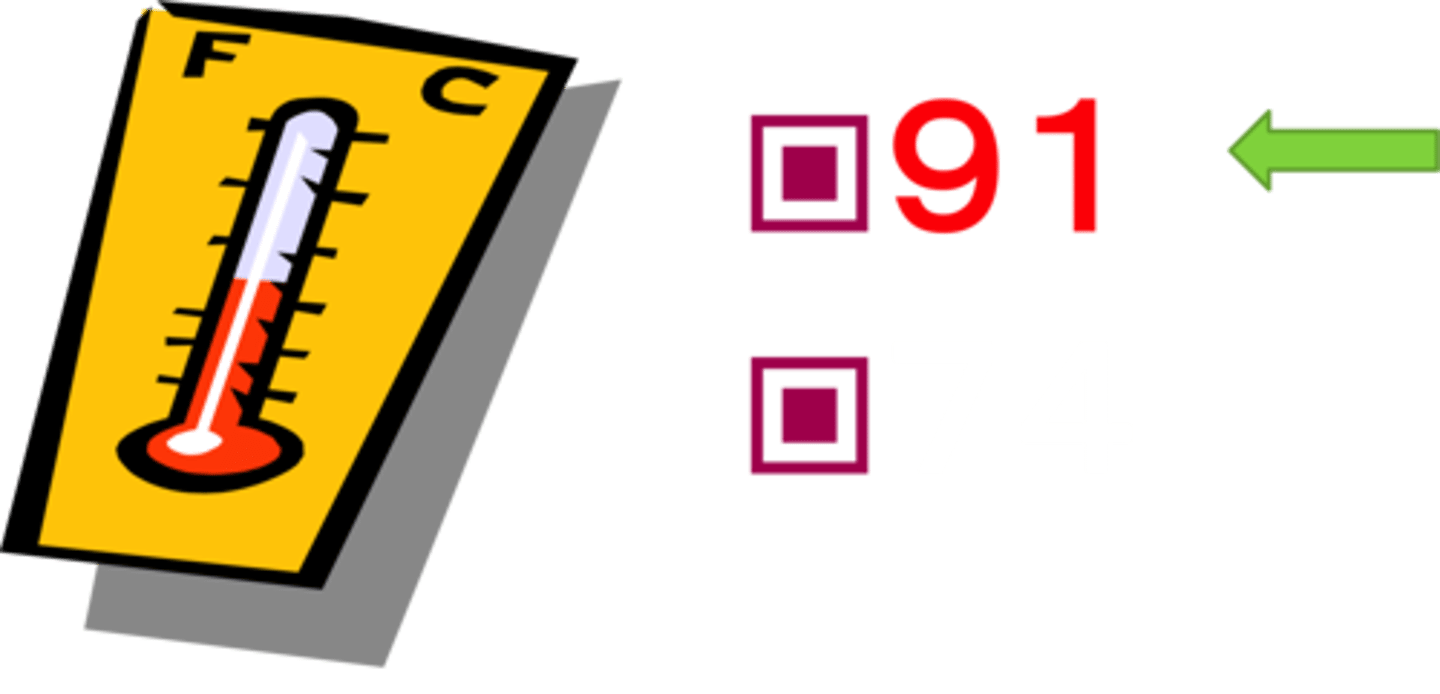<p>highest temperature</p>