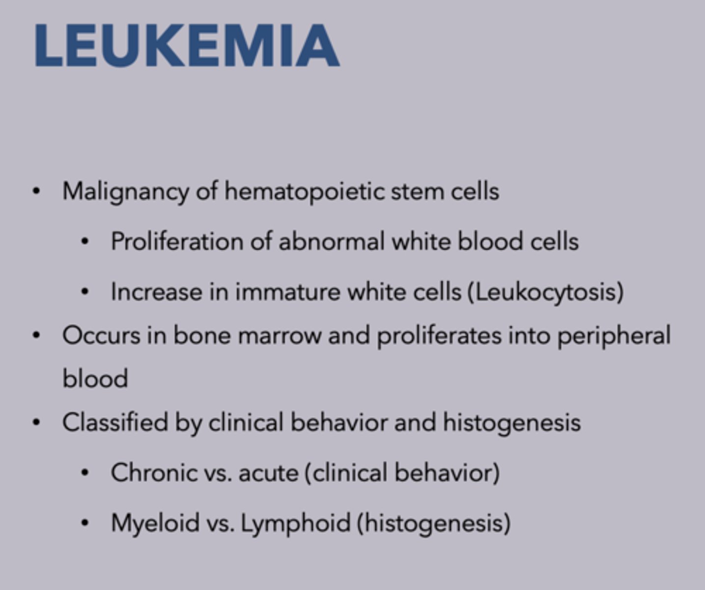<p>Leukemia</p>