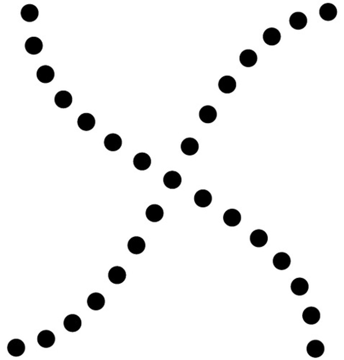 <p>Gestalt Principle. Seeing continuous patterns.</p>