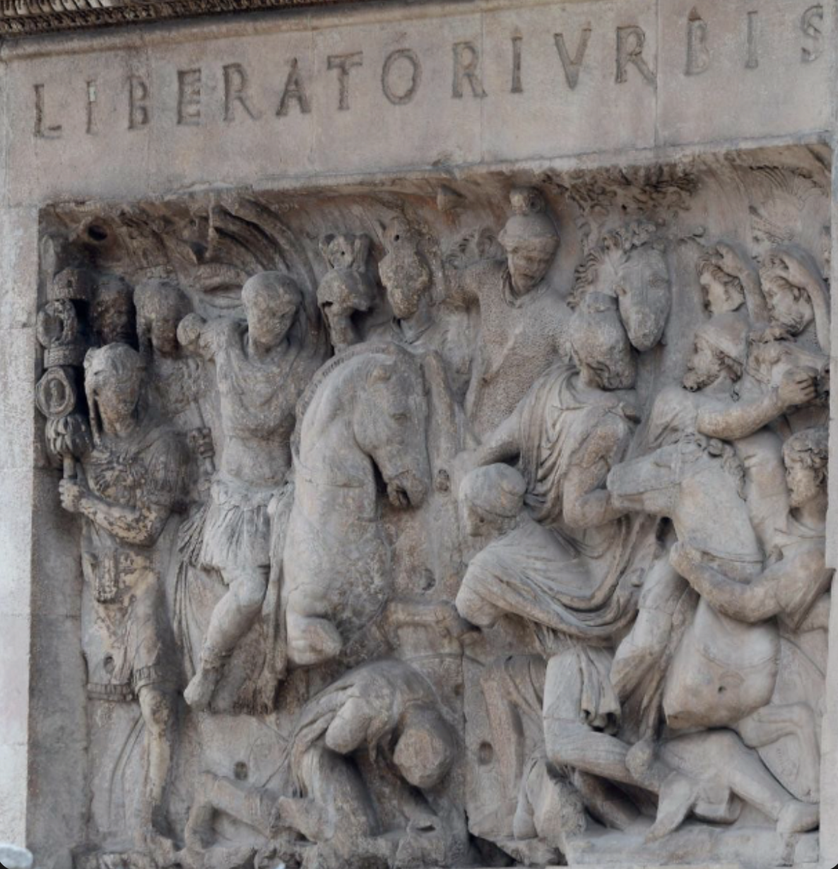 reused as liberator rubies panel in the central passageway of the arch of Constantine 