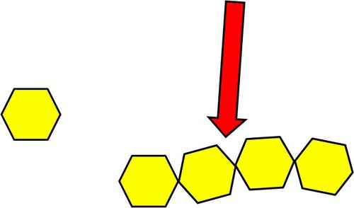 <p>long chain of small molecular units</p>