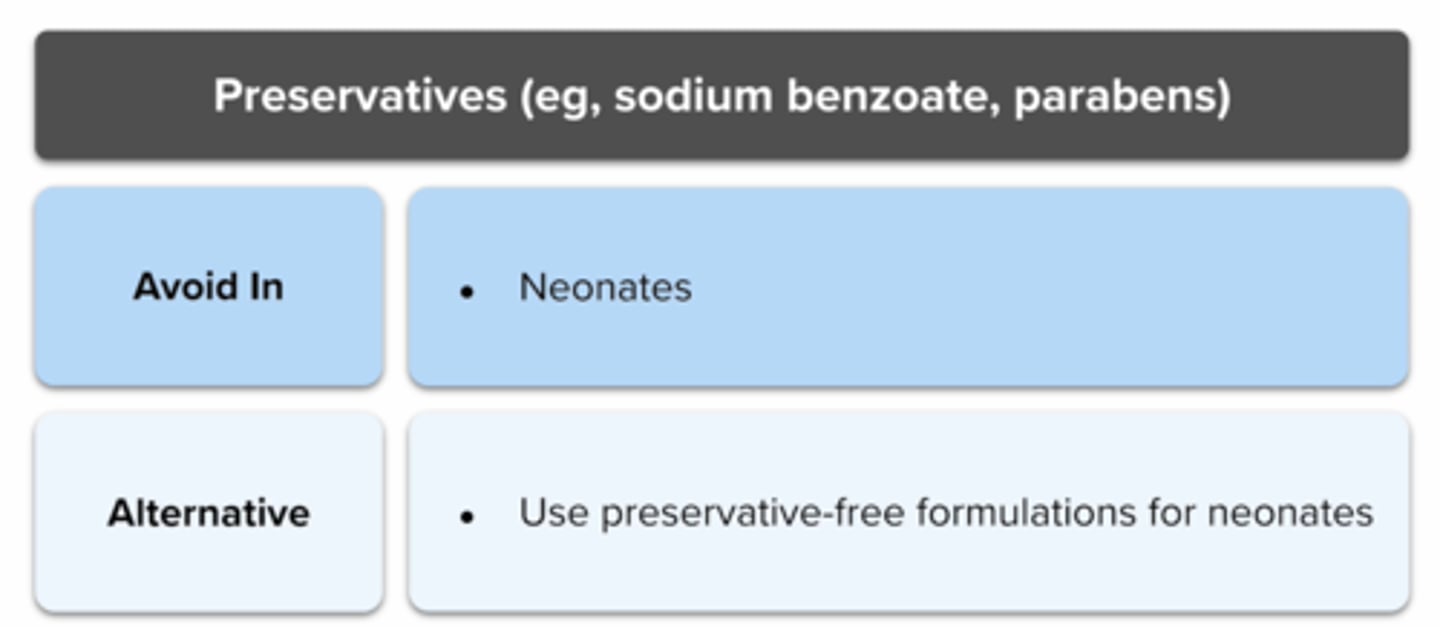 <p>excipient to be avoided in neonates</p>
