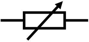 <p><span>Moving the position of the slider on this resistor, changes the resistance. A variable resistor is used in some dimmer switches and volume controls.</span></p>