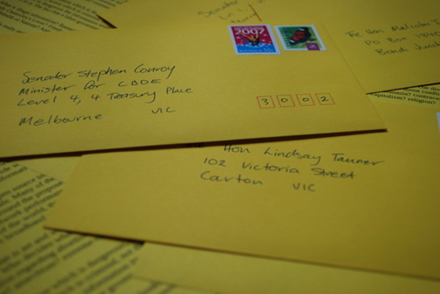 <p>to send a letter by mail</p>