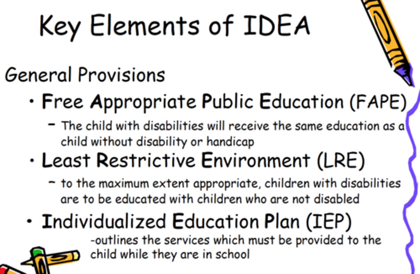 <p>the act of providing education that someone needs.</p>