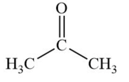 <p>One Carbon atom double bonded to a Oxygen and single bonded to two other Carbon atoms</p>