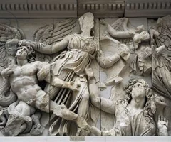 <p>Gigantomachy (Athena battling a giant), Pergamon</p>