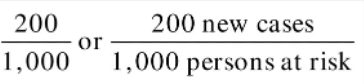 <ul><li><p>Refers to all new cases of a disease or health condition appearing during a given time.</p></li><li><p>The numerator is all new cases, denominator population is at risk for a specific period of time.</p></li></ul><div data-type="horizontalRule"><hr></div><p><mark data-color="yellow" style="background-color: yellow; color: inherit"><u>**New Cases / Person at Risk**</u></mark></p><p></p>