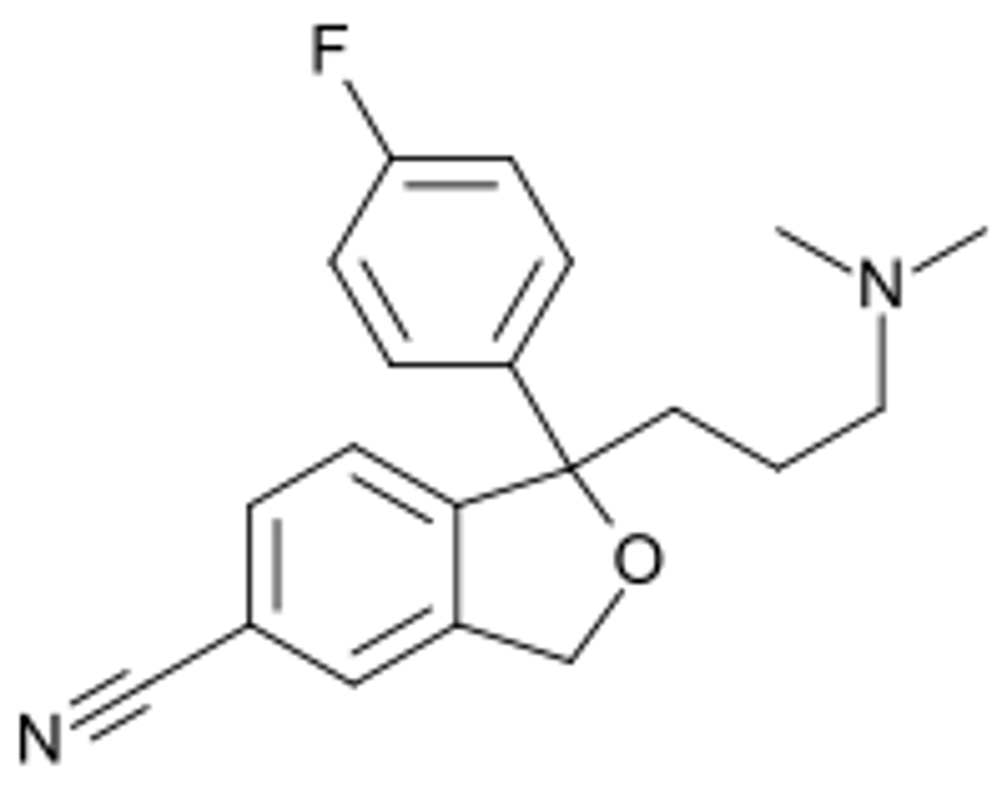 <p>- SSRI</p><p>- has a chiral center, 2 isoforms, sold as racemic mixture</p><p>- S-citalopram (escitalopram) less selective for SERT than citalopram</p><p>- used in treating major depressive disorder (MDD)</p><p>- common side effects = sexual dysfunction and abnormal heart rhythm</p><p>- serious side effect = increased risk of suicide in patients under 25</p><p>- discontinuation symptoms = electric shock sensations (brain shivers), dizziness, acute depression</p><p>- overdose may result in sedation, dizziness, tremors; deaths have occurred</p>