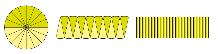 <p><span><em>A&nbsp;=&nbsp;π r <sup>2</sup></em></span></p>
