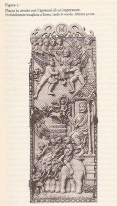<p>Placca in avorio con l'apoteosi di un Imperatore</p>