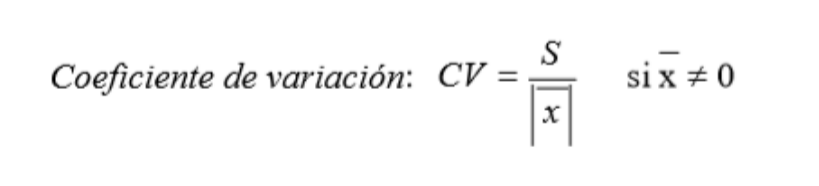 <p>Se usa para medir la dispersión en porcentaje para comparar con otra variable que está en distinta unidad.</p>