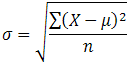 the square root of the variance

- go to formula