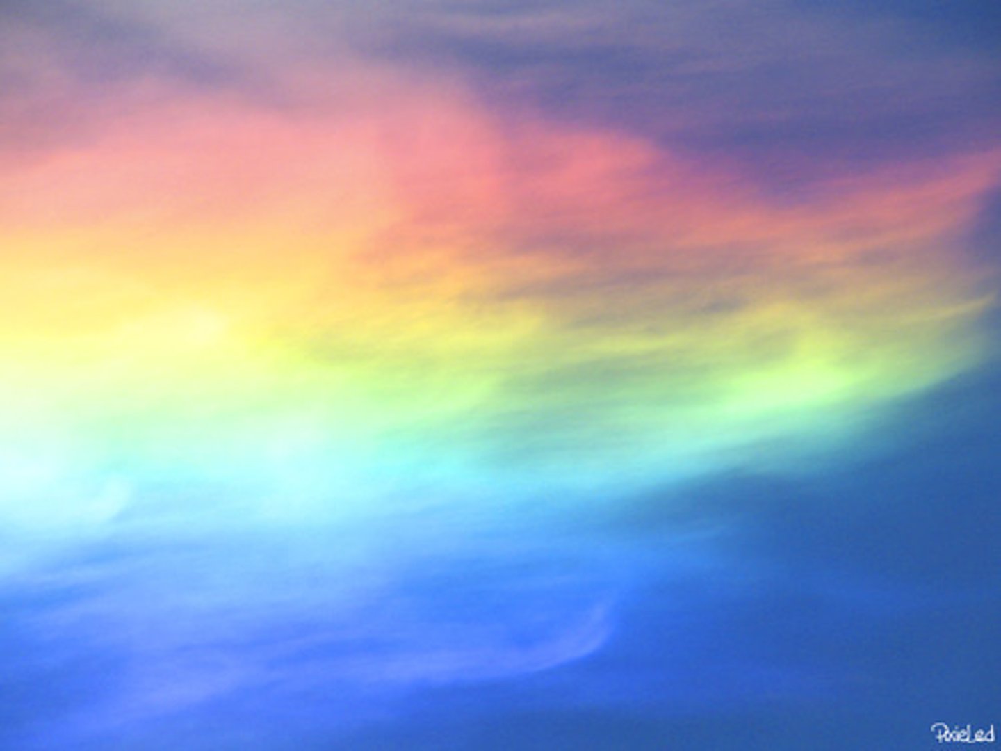 <p>rainbowlike display of varying and shifting colors</p>