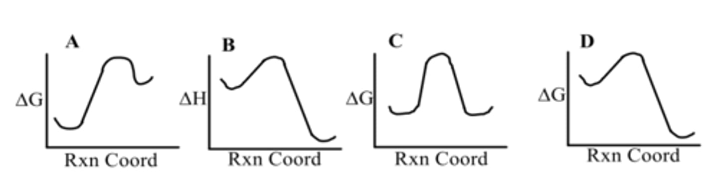 <p>Which diagram shows a spontaneous reaction?</p>