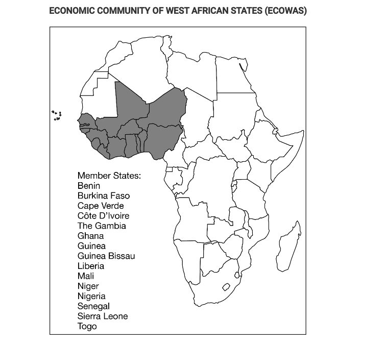 <p>Which of the following is the correct organizational scale for the Economic Community of West African States (ECOWAS)?</p><p>A. Global </p><p>B. Supranational </p><p>C. National</p><p>D. State</p><p>E. Local</p>