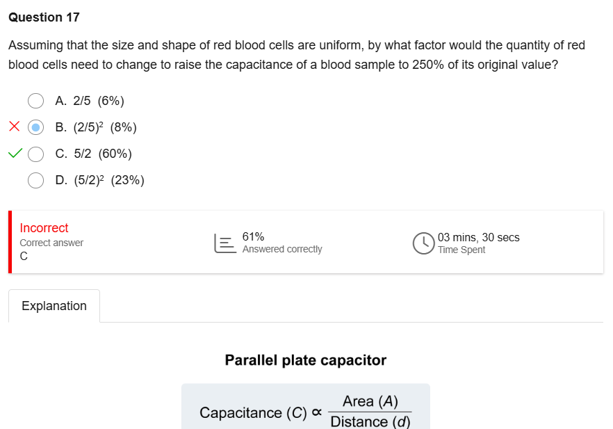 <p>Capacitance increases by 250 % so 2.5 percent</p>