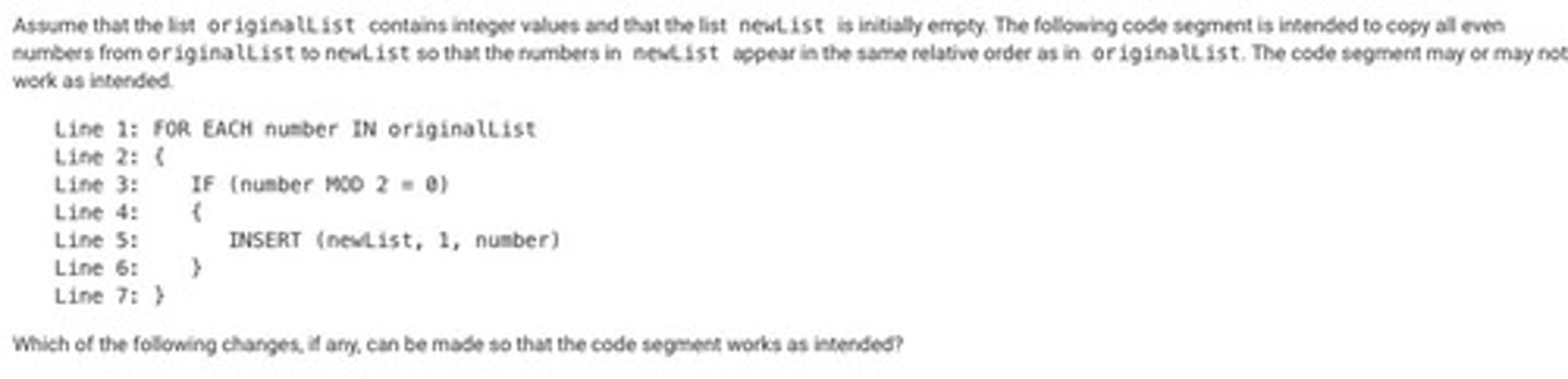 <p>C: Changing line 5 to APPEND (newList, number)</p>