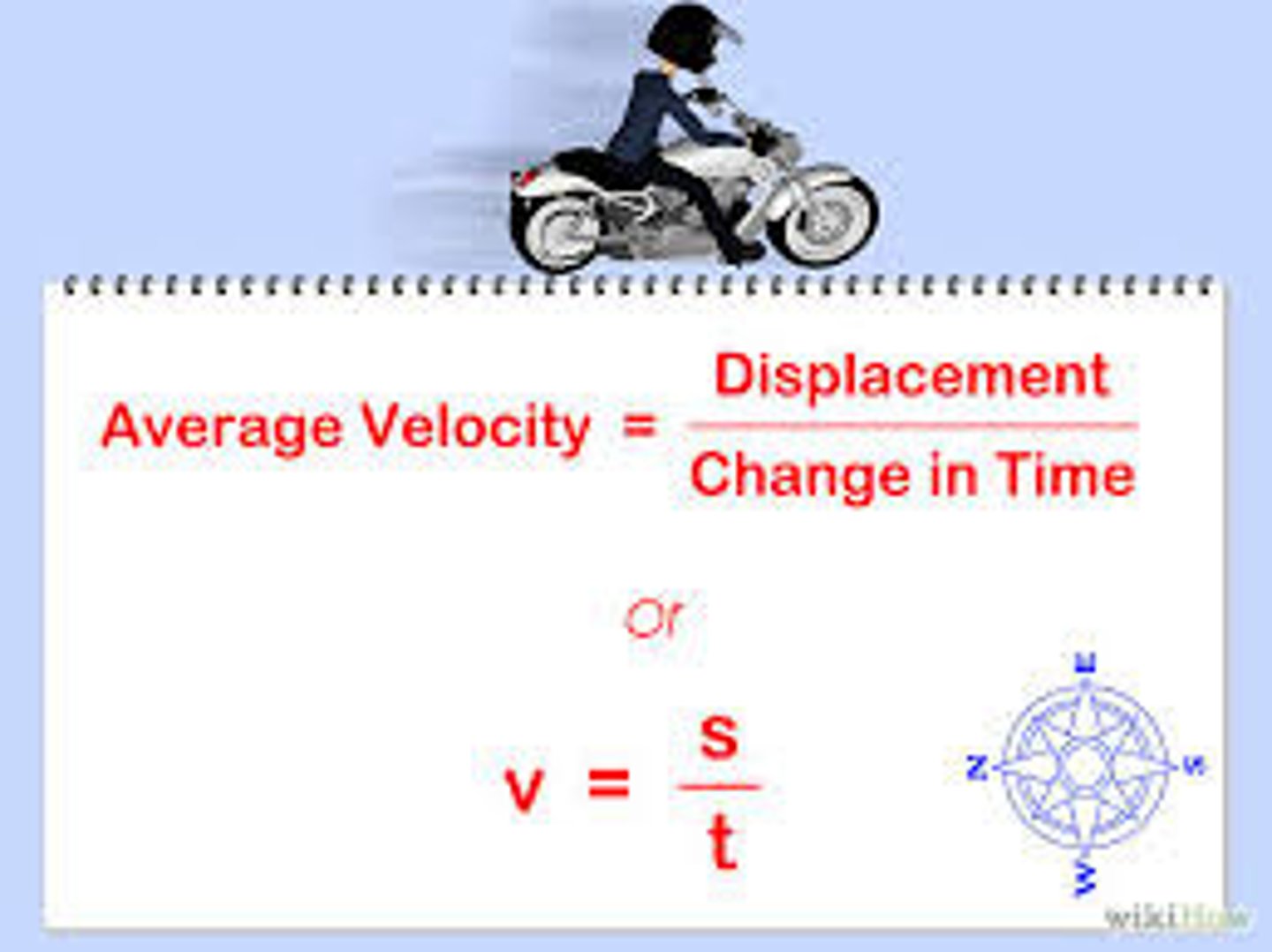 <p>total displacement divided by time during displacement occurrence (measured in m/s)</p>