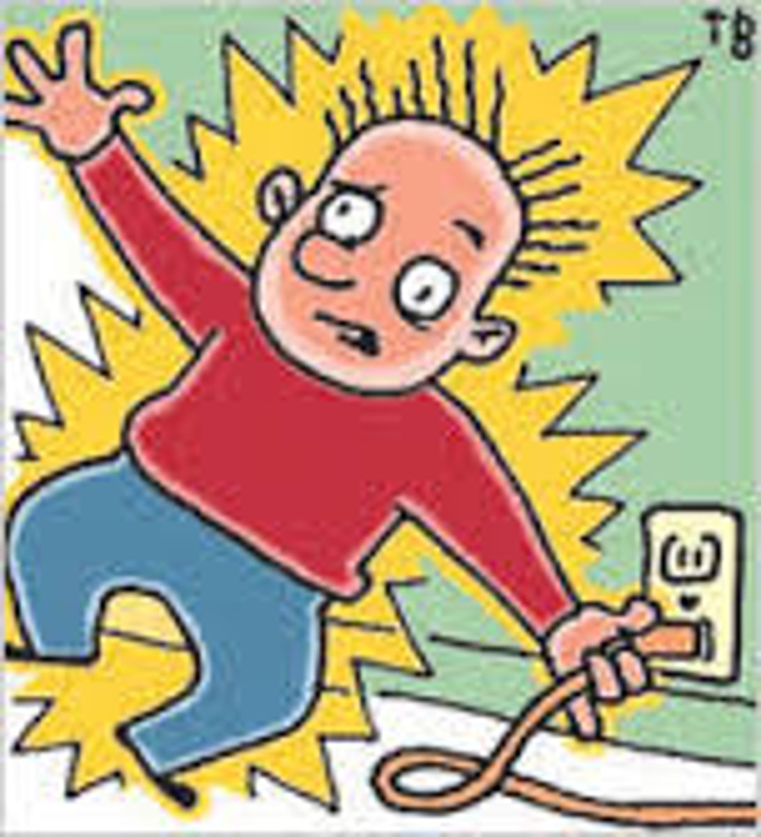 <p>noun — injury or death caused by electric shock</p><p>Faulty wiring can lead to _____ .</p>