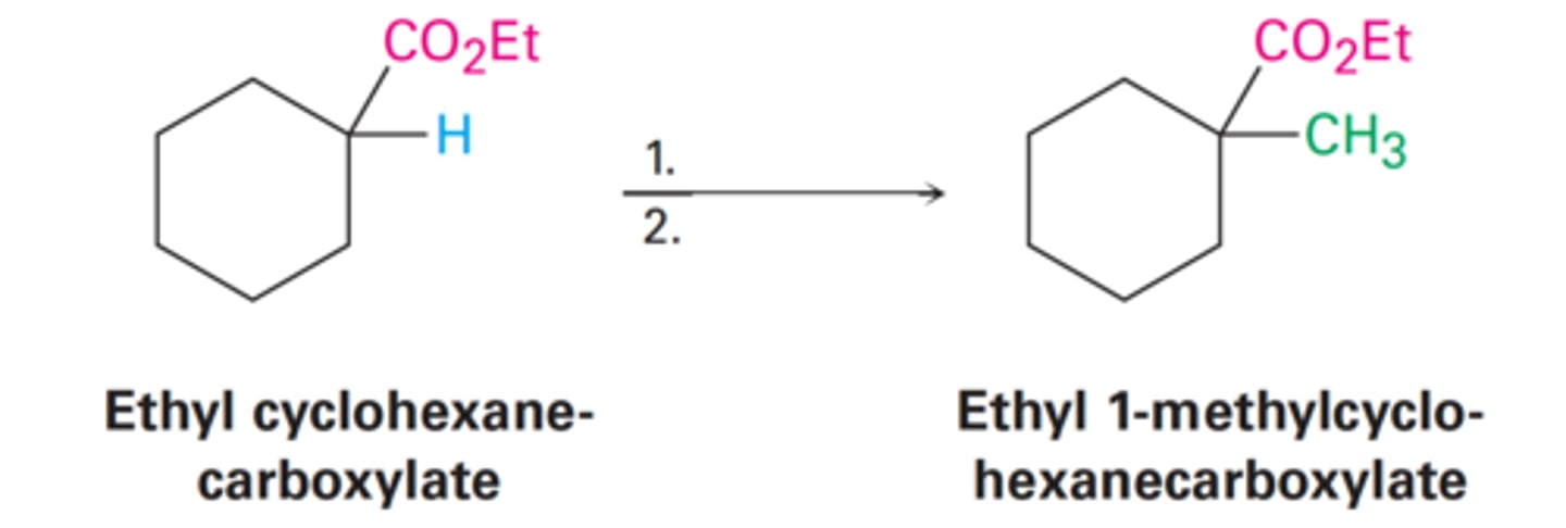 <p>What reagents are used to in this reaction?</p>