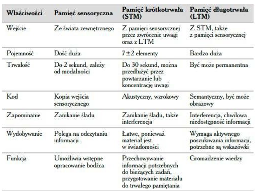<p><span>•</span><span style="font-size: 7pt; font-family: Times New Roman">&nbsp;&nbsp;&nbsp;&nbsp;&nbsp;&nbsp; </span>Blokowy<span> </span>model<span> </span>Atkinsona<span> </span>i<span> </span>Shiffrina<span>•</span><span style="font-size: 7pt; font-family: Times New Roman">&nbsp;&nbsp;&nbsp;&nbsp;&nbsp;&nbsp; </span><span>3 oddzielne magazyny pamięciowe: rejestr sensoryczny, magazyn krótkotrwały i długotrwały</span></p><p><span>•</span><span style="font-size: 7pt; font-family: Times New Roman">&nbsp;&nbsp;&nbsp;&nbsp;&nbsp;&nbsp; </span>Sensoryczna<span> </span>pamięć<span> </span>wzrokowa<span> </span>(ikoniczna)<span> </span>–<span> </span>Sperling<span>•</span><span style="font-size: 7pt; font-family: Times New Roman">&nbsp;&nbsp;&nbsp;&nbsp;&nbsp;&nbsp; </span><span>Sensoryczna pamięć słuchowa (echoiczna) – Crowder<br></span></p><p class="MsoListParagraph"><span>•</span><span style="font-size: 7pt; font-family: Times New Roman">&nbsp;&nbsp;&nbsp;&nbsp;&nbsp;&nbsp; </span>W magazynie krótkotrwałym występują liczne procesy kontrolne: powtarzanie (sprawia że<span> </span>przechowujemy<span> </span>dłużej<span> </span>i<span> </span>może<span> </span>przejść<span> </span>do<span> </span>LTM),<span> </span>podejmowanie<span> </span>decyzji,<span> </span>strategie<span> </span>kodowania<span> </span>informacji<span> </span>przeznaczonych<span> </span>do<span> </span>długotrwałego<span> </span>pamiętania.<span>•</span><span style="font-size: 7pt; font-family: Times New Roman">&nbsp;&nbsp;&nbsp;&nbsp;&nbsp;&nbsp; </span><span>Model historyczny</span></p><img src="https://knowt-user-attachments.s3.amazonaws.com/4f0954c7-fe33-43fb-93f9-77c477c95ee2.png" data-width="100%" data-align="center"><img src="https://knowt-user-attachments.s3.amazonaws.com/acf8452b-3950-4007-9608-0ecf219aa6b8.png" data-width="100%" data-align="center"><p></p>