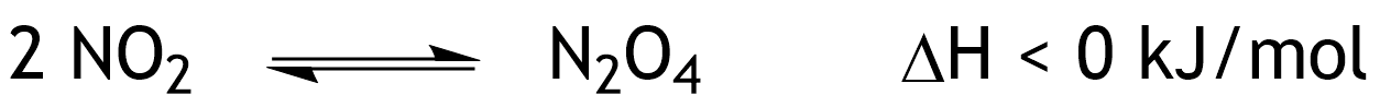 <p>20. Nitrogen dioxide (NO₂) from car exhaust is associated with an increased incidence of cardiovascular diseases. In a closed system, the brownish-red gas nitrogen dioxide (NO₂) is in chemical equilibrium with its dimer, the colorless gas dinitrogen tetroxide (N₂O₄), as shown below. </p><p>How can this equilibrium be shifted toward N₂O₄?</p><p>A. By removing NO₂</p><p>B. By increasing the temperature</p><p>C. By increasing the pressure</p><p>D. By adding a catalyst</p><p>E. By adding N₂O₄</p>