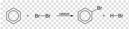<p>The following reaction is an example of</p><p>A. electrophilic substitution</p><p>B. nucleophilic substitution</p><p>C. radical substitution</p><p>D. none of above</p>