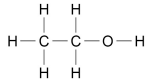<p>WRITTEN CH<sub>3</sub>CH<sub>2</sub>OH</p><p>OR</p><p>DIAGRAM</p>